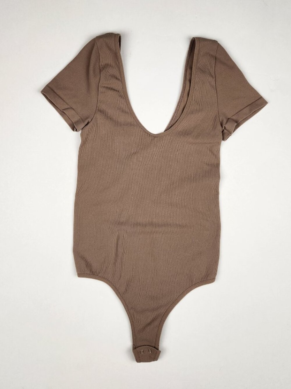 Intimately Free People Ribbed Scoop Neck Short Sleeve Bodysuit Tan/Brown sz XS/S